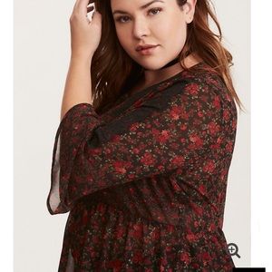 Torrid Chiffon Lace Blouse